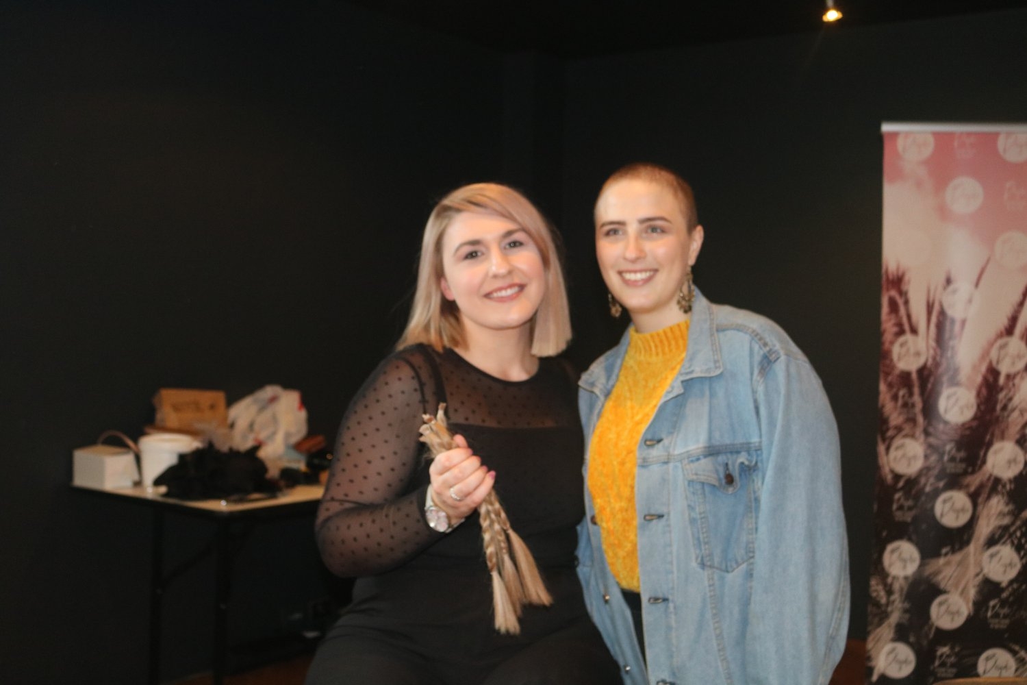 Ali after cutting her hair for Lily