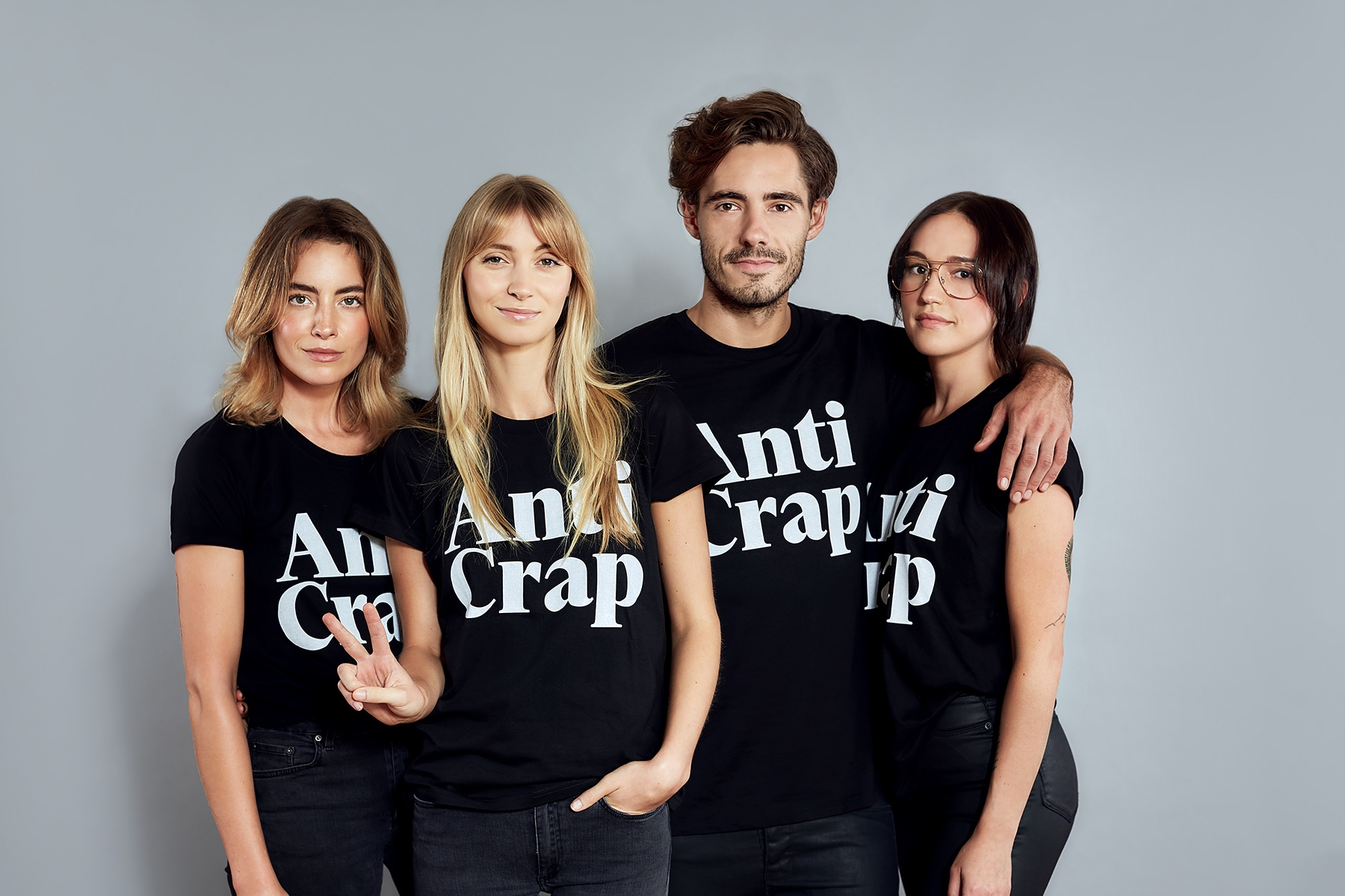 models in anti-crap tees